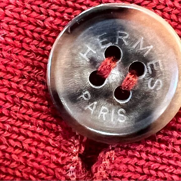 Hermes Red Button-Up Men's Shirt - Picture 4 of 7